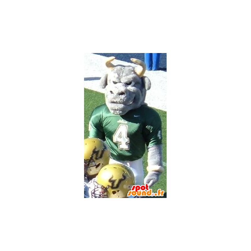 Mascote touro, búfalo cinza no sportswear - MASFR21835 - Mascot Touro Mascote touro, búfalo cinza no sportswear - MASFR21835 - Mascot Touro