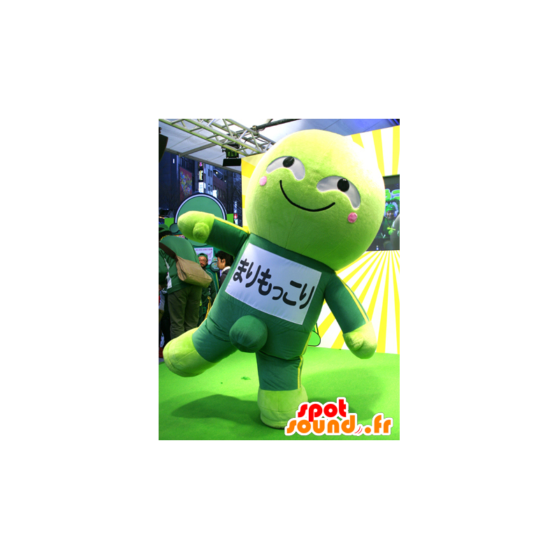 Grön karaktär maskot, japansk, manga - Spotsound maskot