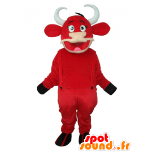 Mucca mascotte Kiri, rosso e bianco - MASFR21849 - Mucca mascotte