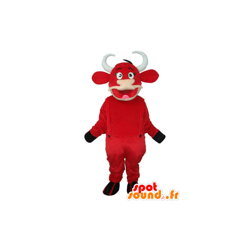 Krávou maskot Kiri, červené a bílé - MASFR21849 - kráva Maskoti