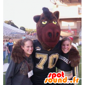 Brown boar mascot in sportswear - MASFR21857 - Sports mascot