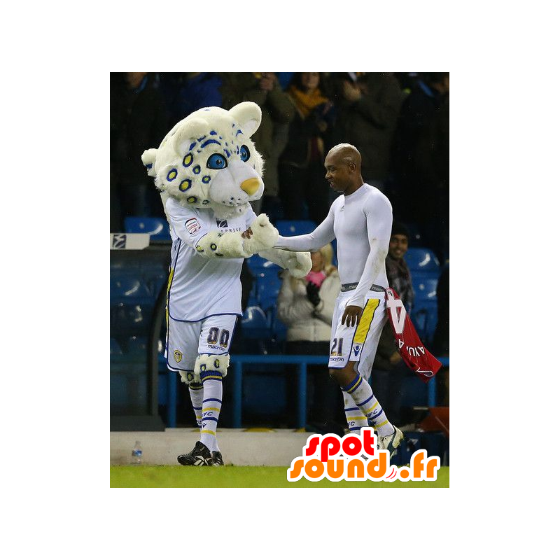 Mascota Tigre blanco, con ojos azules, en ropa deportiva - MASFR21861 - Mascotas de tigre Mascota Tigre blanco, con ojos azules, en ropa deportiva - MASFR21861 - Mascotas de tigre