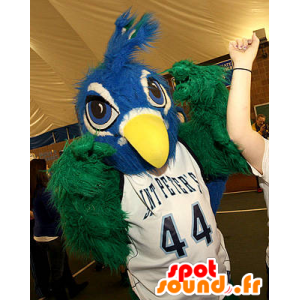 Blue and green bird mascot, hairy all - MASFR21864 - Mascot of birds