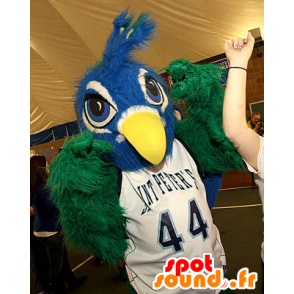 Blue and green bird mascot, hairy all - MASFR21864 - Mascot of birds