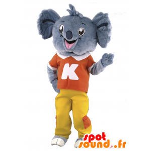 Grau koala Maskottchen gekleidet rot und gelb - MASFR21874 - Maskottchen Koala