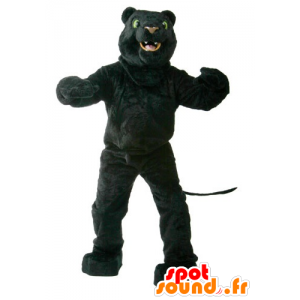 Black Panther maskot, zelené oči - MASFR21883 - lev Maskoti