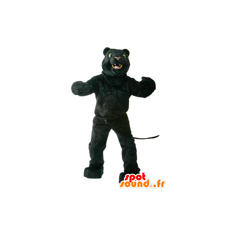 Black Panther mascotte, groene ogen - MASFR21883 - Lion Mascottes