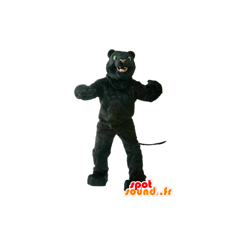 Black Panther maskot, zelené oči - MASFR21883 - lev Maskoti