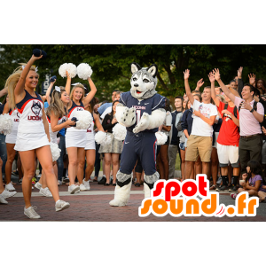 Mascot Husky dog ​​wolf in sportswear - MASFR21888 - Mascots Wolf