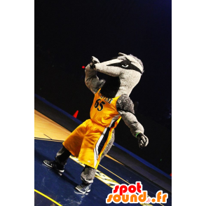 Mascot tapiiri, harmaa ja musta anteater - MASFR21893 - Animaux de la forêt