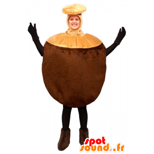 Mascotte de noix de coco marron, géante - MASFR21894 - Mascottes Fast-Food