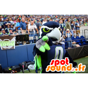 Mascot fugl, blå ørn, hvit, grønn og grå - MASFR21895 - Mascot fugler