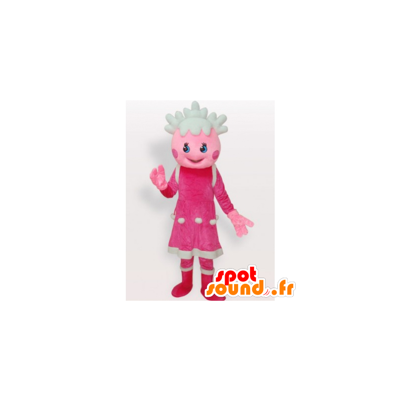 Meisje mascotte pop roze en wit - MASFR21899 - mascottes Child