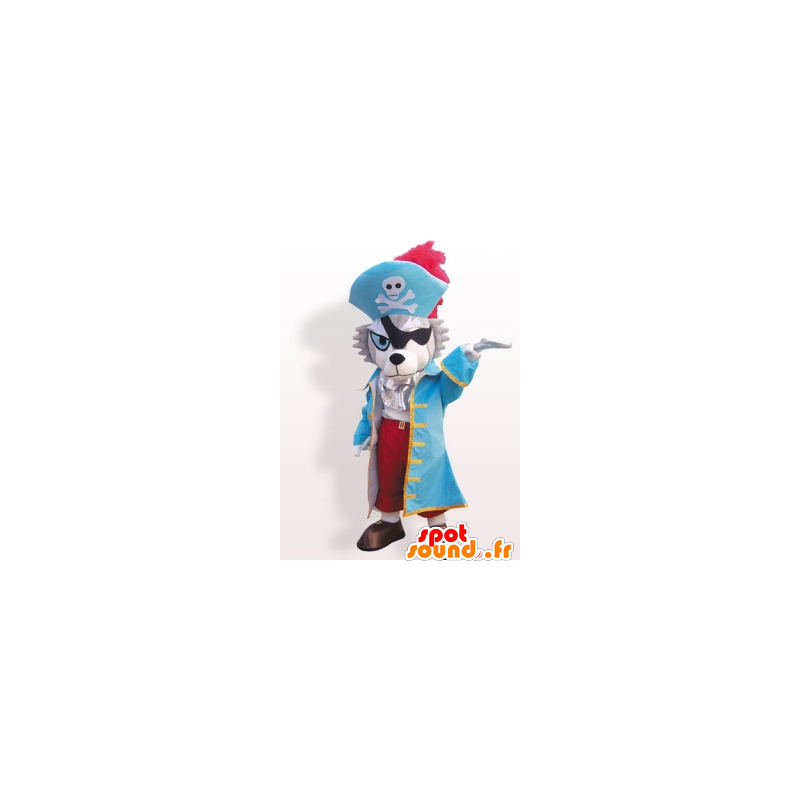 Dog mascot wolf in pirate costume - MASFR21901 - Mascottes de Pirate