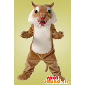Mascot braune und weiße Tiger, Geparden - MASFR21902 - Tiger Maskottchen