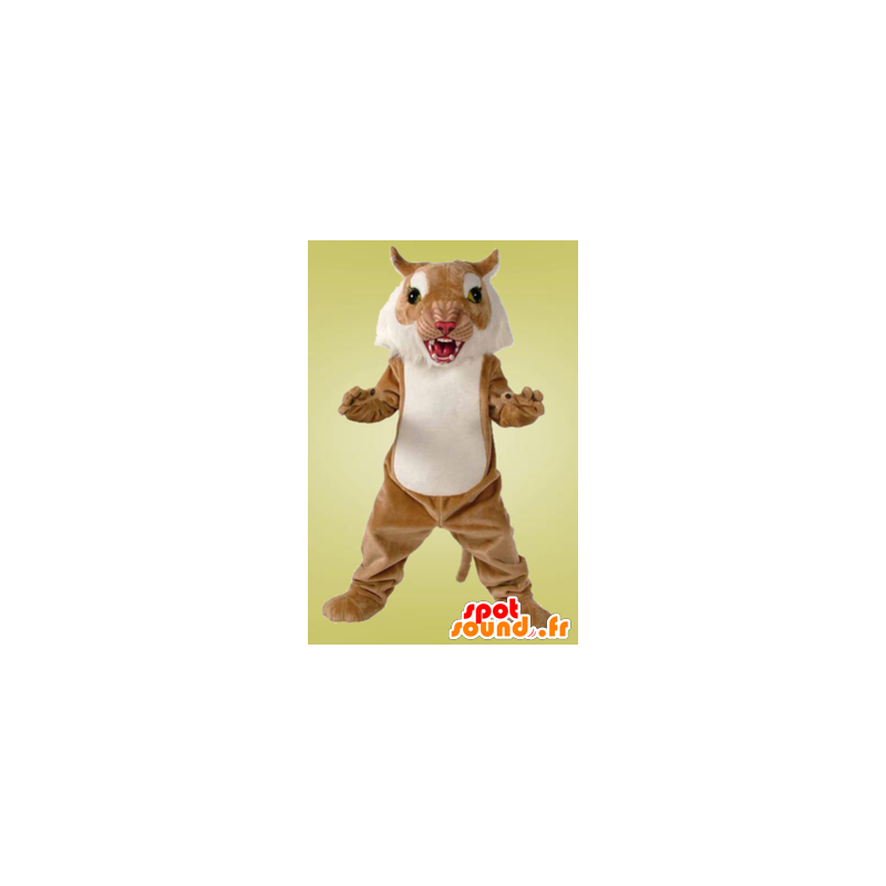 Mascot hnědá a bílý tygr, gepard - MASFR21902 - Tiger Maskoti Mascot hnědá a bílý tygr, gepard - MASFR21902 - Tiger Maskoti