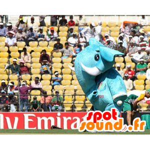 Grandes azul y blanco mascota del elefante - MASFR21906 - Mascotas de elefante