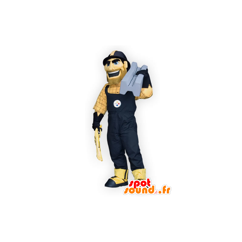 Mascot man, arbeider, manusje van alles in overalls - MASFR21907 - man Mascottes