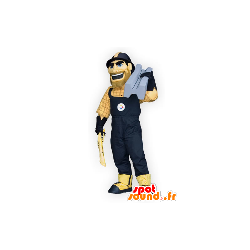 Mascot man, worker, handyman in overalls - MASFR21907 - Human mascots