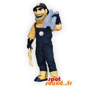 Mascot Mann, Arbeiter, Handwerker in Overalls - MASFR21907 - Menschliche Maskottchen