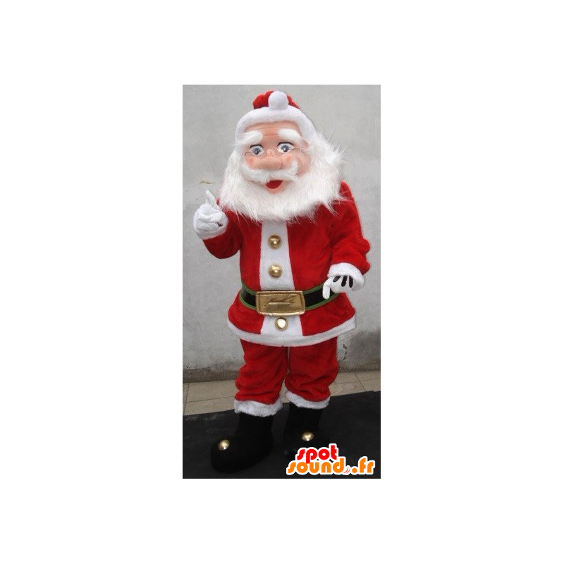 Julemanden maskot, klædt i rødt og hvidt - Spotsound maskot