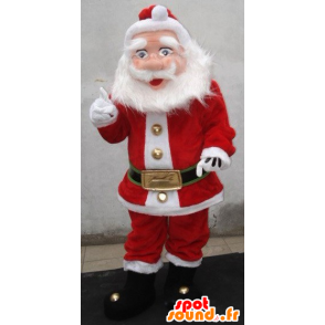 Santa maskotti pukeutunut punaiseen ja valkoinen - MASFR21912 - joulun Maskotteja