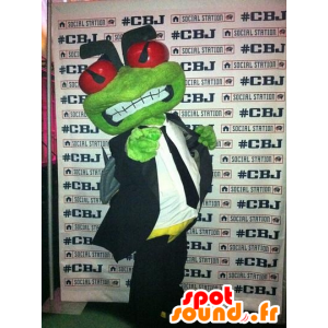 Mascot groene kikker in een pak en stropdas - MASFR21913 - Kikker Mascot
