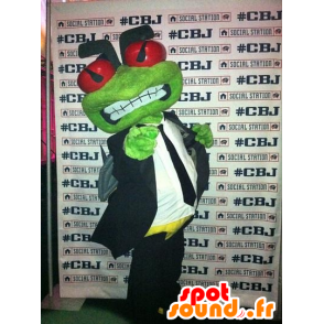 Mascot green frog in a suit and tie - MASFR21913 - Mascots frog
