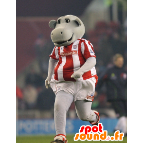 Grijze hippo mascotte in sportkleding - MASFR21914 - Hippo Mascottes