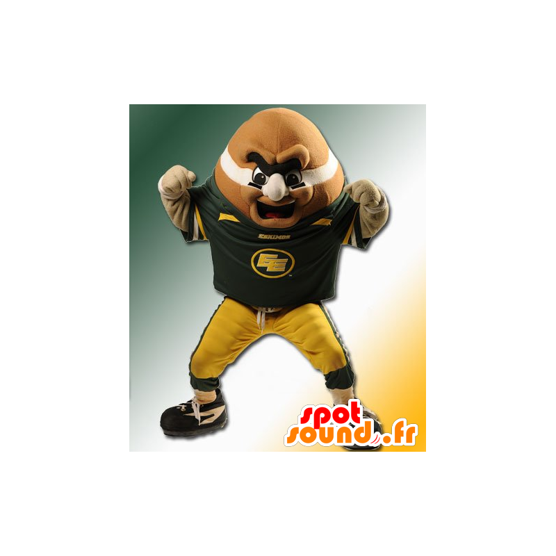 Laranja grande boneco mascote, bola em forma de rugby - MASFR21917 - Mascotes não classificados