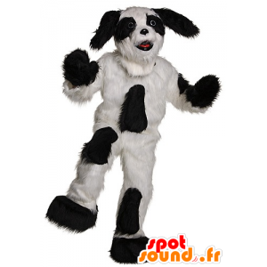 Hond mascotte zwart en wit, alle harige - MASFR21918 - Dog Mascottes