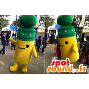 Gul og grønn maskot, post, søt og smilende - MASFR21930 - Ikke-klassifiserte Mascots