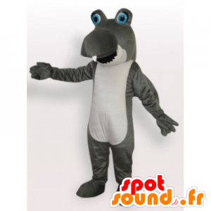 Mascot divertente grigio e squalo bianco - MASFR21941 - Squalo mascotte