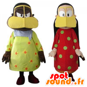 2 mascotes de mulheres orientais, colorido - MASFR21945 - Mascotes femininos