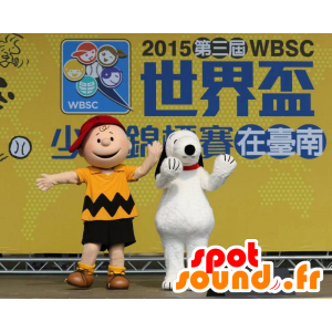 2 kända maskotar av Charlie Brown och Snoopy - Spotsound maskot