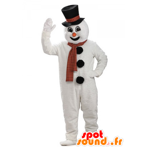 Boneco mascote neve gigante com um chapéu