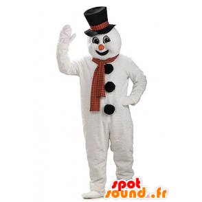 Jätte snögubbelmaskot, med hatt - Spotsound maskot