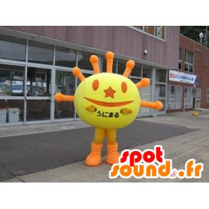 Maskot formad som en gul och orange sol - Spotsound maskot