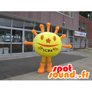 Gul sol-lignende maskot og oransje - MASFR21949 - Ikke-klassifiserte Mascots