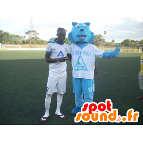 Mascot lobo azul en ropa deportiva - MASFR21950 - Mascotas lobo
