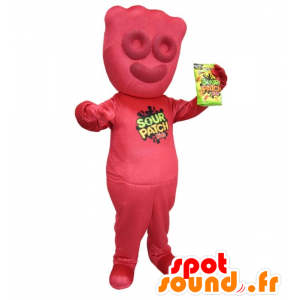 Kæmpe rød candy maskot - Sour Patch maskot - Spotsound maskot