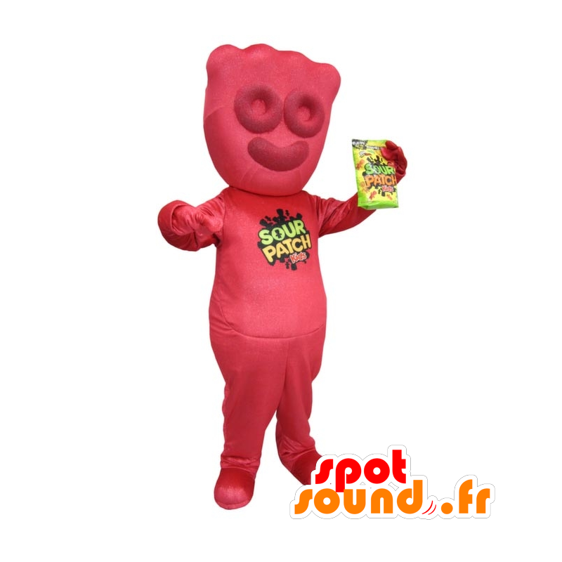 Doces vermelho gigante mascote - Mascot Sour Patch - MASFR21951 - Rápido Mascotes Food