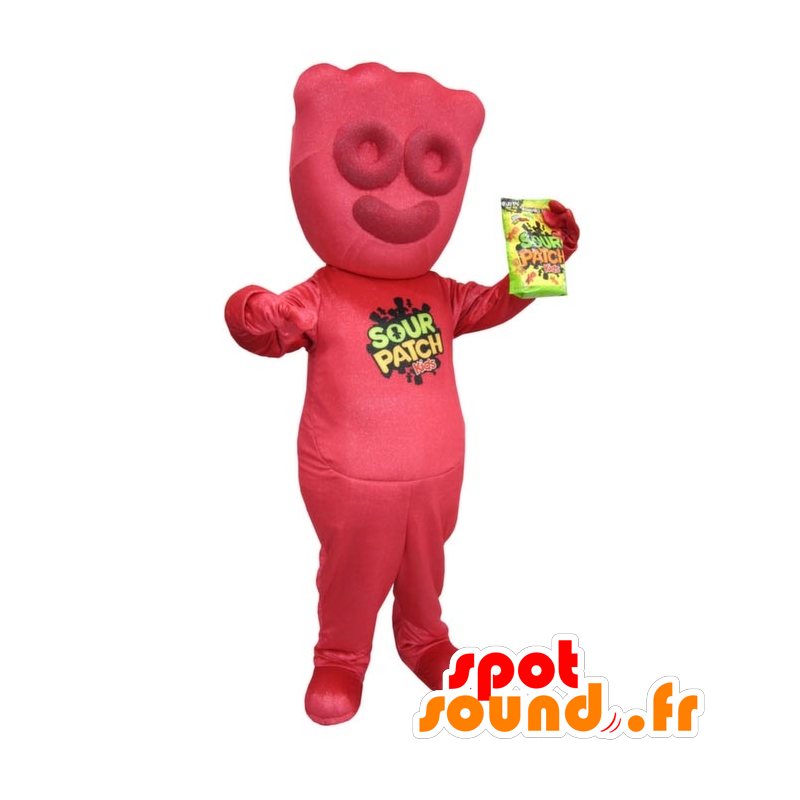 Punainen karkkia jättiläinen maskotti - Mascot Sour Patch - MASFR21951 - Mascottes Fast-Food