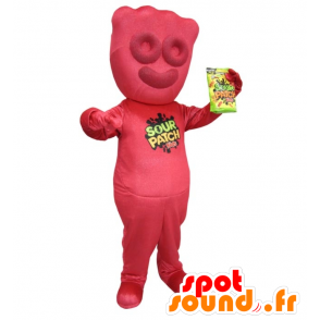 Caramelo rojo gigante mascota - Mascot Patch Sour - MASFR21951 - Mascotas de comida rápida