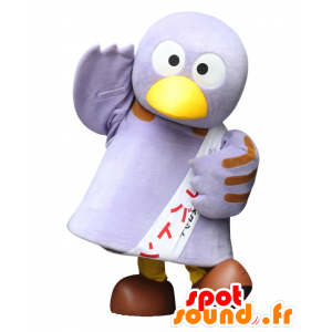 Mascotte de gros oiseau violet, très rigolo et mignon - MASFR21954 - Mascotte d'oiseaux