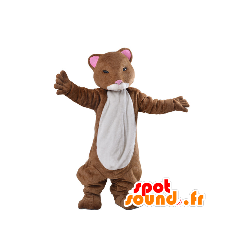 Mascot bruine en witte fret, hamster - MASFR21957 - Forest Animals