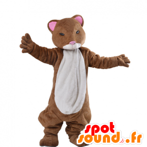 Mascot bruine en witte fret, hamster - MASFR21957 - Forest Animals