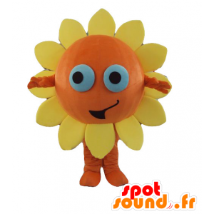 Gul och orange blomma för maskot, jätte - Spotsound maskot