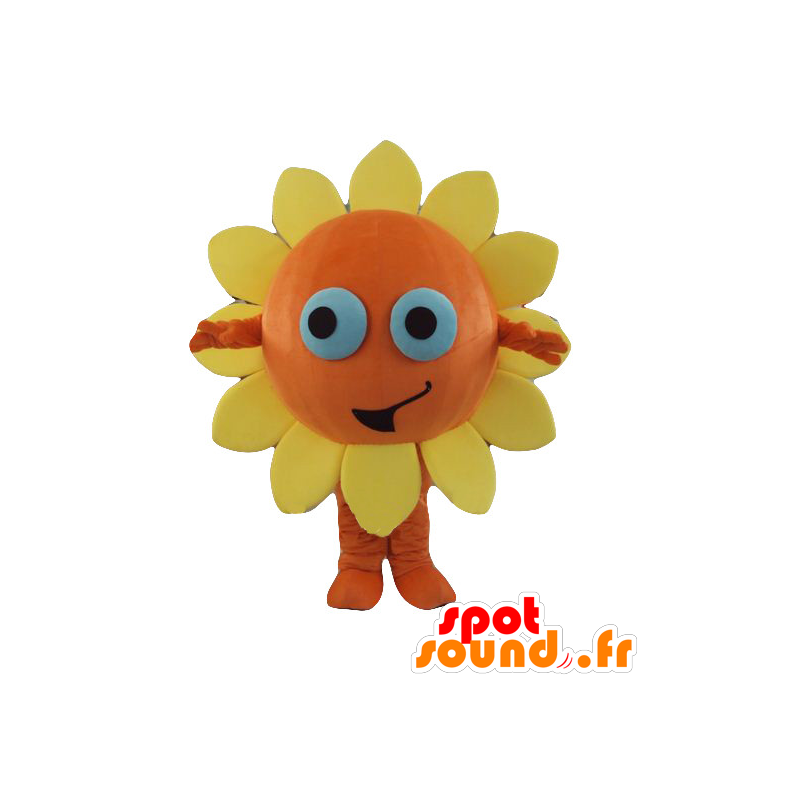 Gelb und orange Blume Maskottchen, Riesen - MASFR21961 - Maskottchen der Pflanzen