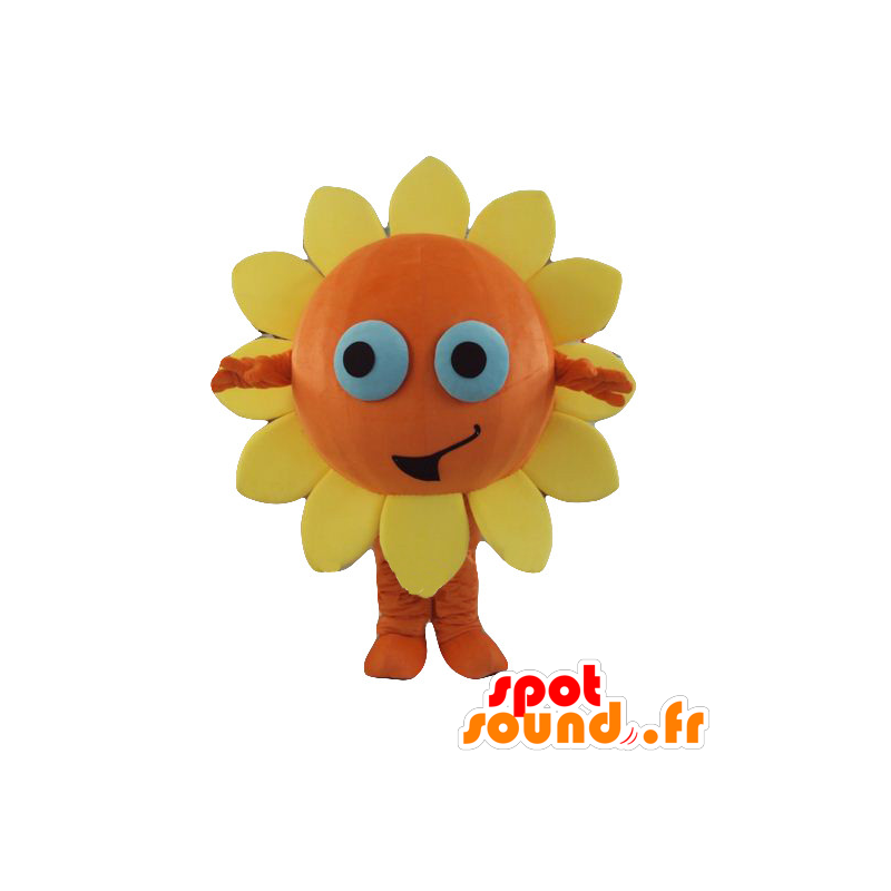 Gul blomst Mascot og oransje giganten - MASFR21961 - Maskoter planter